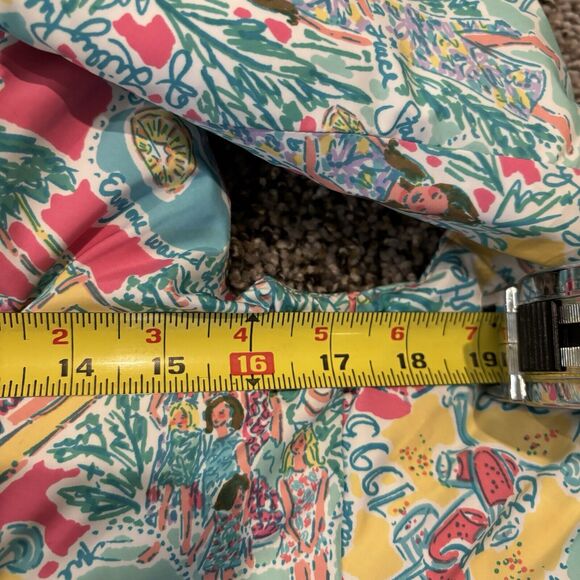 Lilly Pulitzer Lauren Puffer Vest Small In The Beginning Print Down Pockets - Picture 7 of 16